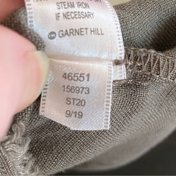 garnet hill 100% Linen Fringe-Hem A-Line Dress Pockets Boho Lagenlook Coastal 8 - Picture 7 of 10